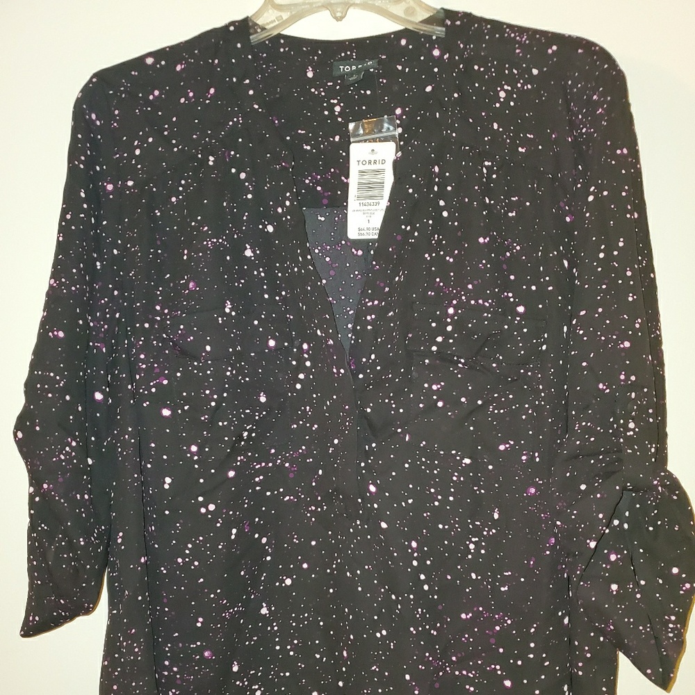 Sheer. Pink and black spots